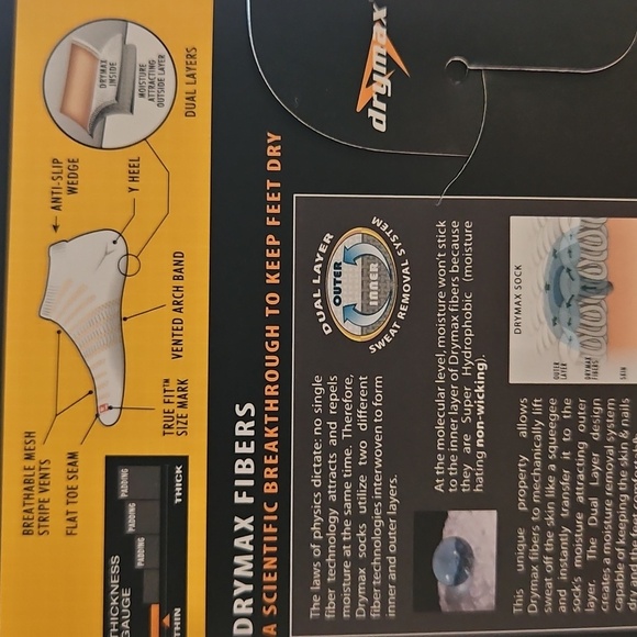 Drymax NWT Hyper Thin Running Socks -XL White - Picture 3 of 4